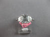 GIA 2.46CT WHITE & GRAY DIAMOND 18KT WHITE GOLD CUSHION & TRILLION 3 STONE RING