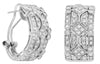 ESTATE WIDE .68CT DIAMOND 14KT WHITE GOLD 3D MULTI ROW FILIGREE HANGING EARRINGS