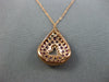 ESTATE .31CT DIAMOND & AAA RUBY 14KT ROSE GOLD TEAR DROP HEART FLOATING PENDANT