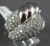 ESTATE LARGE 1.58CT DIAMOND 14KT WHITE GOLD 3D CLASSIC LOVE KNOT FUN RING