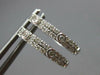 ESTATE .32CT DIAMOND 14KT WHITE GOLD 3D 2 ROW BEZEL HUGGIE HOOP HANGING EARRINGS