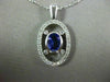 ESTATE 1.37CT DIAMOND & AAA TANZANITE 14K WHITE GOLD 3D OVAL HALO PENDANT #15295