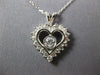ESTATE .58CT DIAMOND 14KT WHITE GOLD CLASSIC SOLITAIRE HEART LOVE PENDANT 26888