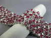 ESTATE LARGE 38.47CT DIAMOND & AAA RUBY 18K WHITE GOLD MULTI ROW TENNIS BRACELET