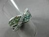 ESTATE WIDE 2.97CT DIAMOND & GREEN AMETHYST 14KT WHITE GOLD X RAINBOW LOVE RING