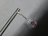 1.87CT DIAMOND & AAA AMETHYST 14KT WHITE GOLD 3D HALO LEVERBACK HANGING EARRINGS