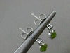 ESTATE .83CT DIAMOND GREEN AMETHYST 14KT WHITE GOLD OVAL ETOILE HANGING EARRINGS