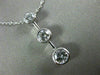 ESTATE .68CT DIAMOND 14K WHITE GOLD 3D 3 STONE PAST PRESENT FUTURE PENDANT #9508