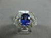 ESTATE LARGE 3.58CT DIAMOND & AAA OVAL TANZANITE 14KT WHITE GOLD ENGAGEMENT RING
