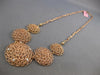 LARGE .30CT DIAMOND 14KT WHITE & ROSE GOLD 3D WOVEN CIRCULAR GRADUATING NECKLACE