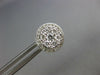LARGE .77CT DIAMOND 18KT WHITE GOLD 3D ROUND CLUSTER HALO CLASSIC STUD EARRINGS