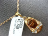 ESTATE LARGE .06CT DIAMOND 14KT ROSE GOLD 3D BABY GIRL SHOE FUN FLOATING PENDANT