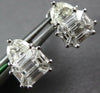 .91CT DIAMOND 18KT WHITE GOLD 3D BAGUETTE & MOON STONE CLUSTER FUN STUD EARRINGS