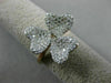 ESTATE .81CT DIAMOND 14K ROSE GOLD 3D CLASSIC PAVE HEART SHAPED FLOWER LOVE RING