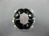 ESTATE LARGE .82CT DIAMOND & AAA BLACK ONYX 14KT WHITE GOLD 3D FLOWER FUN RING