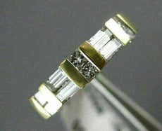 ANTIQUE .50CT BAGUETTE & ROUND DIAMOND 14K TWO TONE GOLD ANNIVERSARY RING #22465