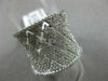 ESTATE LARGE 1.33CT DIAMOND 14K WHITE GOLD 3D X OPEN FILIGREE CONCAVE FUN RING