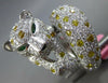 8.58CT WHITE & CANARY DIAMOND & EMERALD 18K WHITE GOLD HAPPY JAGUAR PANTHER RING