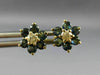 .59CT DIAMOND & AAA SAPPHIRE 14KT YELLOW GOLD 3D FLOWER STUD EARRINGS #MILANO023