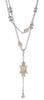 ESTATE LONG .85CT DIAMOND 18K WHITE GOLD MULTI SHAPE BAMBOO LARIAT FUN NECKLACE
