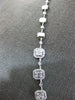 WIDE 6.37CT DIAMOND 18KT WHITE GOLD 3D ROUND & BAGUETTE LARIAT TENNIS NECKLACE
