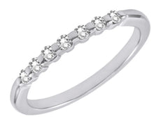 .18CT DIAMOND 14KT WHITE GOLD CLASSIC SEVEN STONE CHANNEL ROUND ANNIVERSARY RING