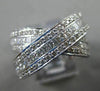 ESTATE MASSIVE 2.50CT DIAMOND 14KT WHITE GOLD 3D CRISS CROSS X LOVE RING #25116