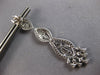 LARGE 2CT DIAMOND 18KT WHITE GOLD ROUND & PEAR SHAPE TEAR DROP HANGING EARRINGS