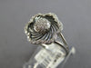 ESTATE WIDE .30CT DIAMOND 14KT WHITE GOLD 3D CLASSIC FLOWER FUN LOVE RING