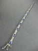 ESTATE 4.29CT DIAMOND & AAA TANZANITE 14KT WHITE GOLD 3D BAMBOO TENNIS BRACELET