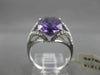 ANTIQUE LARGE 4.36CTW DIAMOND & AAA EXTRA FACET AMETHYST 14KT WHITE GOLD RING