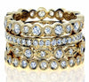 ESTATE LARGE 1.65CT DIAMOND 18KT YELLOW GOLD FILIGREE MULTI BAND STACKABLE RING