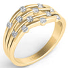 ESTATE .46CT DIAMOND 14KT YELLOW GOLD 3D CLASSIC MULTI ROW ETOILE FUN RING