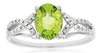 1.39CT DIAMOND & AAA PERIDOT 14KT WHITE GOLD 3D OVAL & ROUND INFINITY LOVE RING