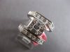 EXTRA LARGE 2.44CT DIAMOND 18KT WHITE GOLD 3D ROUND & BAGUETTE UNISEX FUN RING