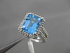 ESTATE 6.40CTW DIAMOND & AAA BLUE TOPAZ 14KT WHITE GOLD 3D HALO DOUBLE RING
