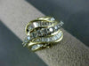 ESTATE LARGE 1.10CT DIAMOND 14KT WHITE & YELLOW GOLD WAVE SWIRL FUN RING #17141