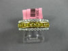 ESTATE .88CT WHITE & FANCY YELLOW DIAMOND 18K 2 TONE GOLD 3 ROW ANNIVERSARY RING