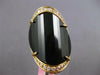 ESTATE EXTRA LARGE .45CT DIAMOND & AAA BLACK ONYX 14KT YELLOW GOLD OVAL FUN RING