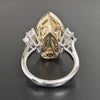 LARGE 8.85CT DIAMOND & AAA EMERALD 18KT TWO TONE GOLD PEAR SHAPE ENGAGEMENT RING