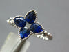 1.03CT DIAMOND & AAA SAPPHIRE 18KT WHITE GOLD PRINCESS & PEAR SHAPE FLOWER RING