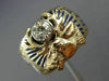 ANTIQUE .55CT OLD MINE DIAMOND & AAA ENAMEL 14K YELLOW GOLD BPOE MENS RING 26357