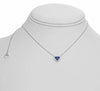 ESTATE .43CT DIAMOND & AAA SAPPHIRE 14KT WHITE GOLD 3 STONE HEART LOVE NECKLACE