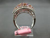 LARGE 3.43CT WHITE & PINK DIAMOND 18K WHITE & ROSE GOLD 3D OVAL ANNIVERSARY RING