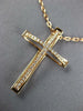 ESTATE LARGE .21CT DIAMOND 18KT ROSE GOLD CLASSIC CROSS PENDANT