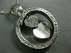 ESTATE .70CT DIAMOND 14K WHITE GOLD CIRCLE OF LIFE DOUBLE HEART LOVE PENDANT 504