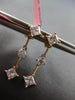 .85CT WHITE & PINK DIAMOND 18KT ROSE GOLD 3D ROUND & PRINCESS HANGING EARRINGS