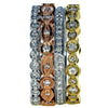 LARGE 1.61CT DIAMOND 18KT TRI COLOR GOLD 3D FILIGREE STACKABLE ANNIVERSARY RING