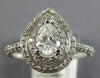 ESTATE WIDE 1.18CT DIAMOND 14KT WHITE GOLD 3D CLASSIC ROUND ENGAGEMENT RING