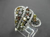 ESTATE LARGE 2.57CTW MULTI COLOR DIAMOND 18KT WHITE GOLD FLOATING FUN RING